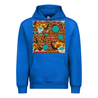 Cobalt western aztec bull skull seamless pattern Urban Hoodie - FaDigitalArtStudio