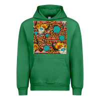Emerald western aztec bull skull seamless pattern Urban Hoodie - FaDigitalArtStudio