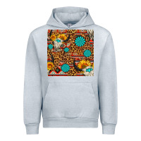 Heather Grey western aztec bull skull seamless pattern Urban Hoodie - FaDigitalArtStudio