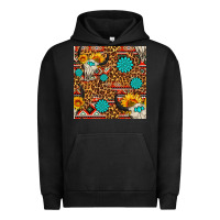 Pigment Black western aztec bull skull seamless pattern Urban Hoodie - FaDigitalArtStudio
