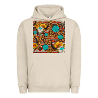 Pigment French Oak western aztec bull skull seamless pattern Urban Hoodie - FaDigitalArtStudio