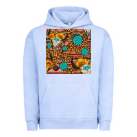 Pigment Grape Ice western aztec bull skull seamless pattern Urban Hoodie - FaDigitalArtStudio