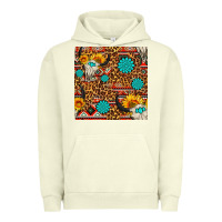 Pigment Pistachio western aztec bull skull seamless pattern Urban Hoodie - FaDigitalArtStudio