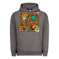 Pigment Tornado western aztec bull skull seamless pattern Urban Hoodie - FaDigitalArtStudio