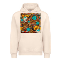 Sandshell western aztec bull skull seamless pattern Urban Hoodie - FaDigitalArtStudio