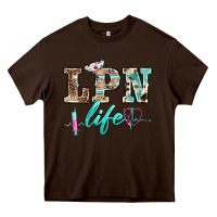 Chocolate Brown western nurse lpn  life Heavy Core Tee - BarkalooDesign