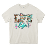 Cream western nurse lpn  life Heavy Core Tee - BarkalooDesign