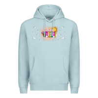 Blue Mist summer vibes with birds Premium Hoodie - TumblerDesignByShophia