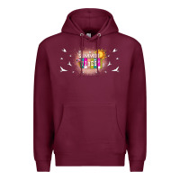 Burgundy summer vibes with birds Premium Hoodie - TumblerDesignByShophia