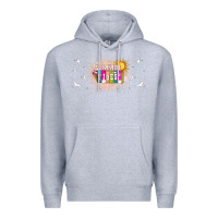 Heather Grey summer vibes with birds Premium Hoodie - TumblerDesignByShophia
