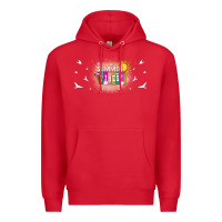 Red summer vibes with birds Premium Hoodie - TumblerDesignByShophia