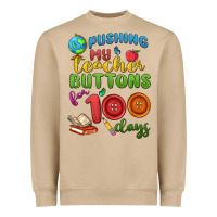 Mushroom pushing my teacher buttons for 100 days Heavyweight Sweatshirt - MaliasSmallBusiness