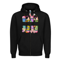Black easter teacher pencils Zipper Hoodie - Artiststas