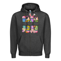Charcoal Heather easter teacher pencils Zipper Hoodie - Artiststas
