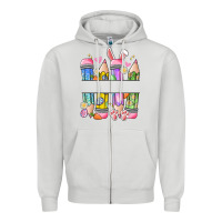 Dove Grey easter teacher pencils Zipper Hoodie - Artiststas