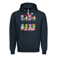 Navy easter teacher pencils Zipper Hoodie - Artiststas