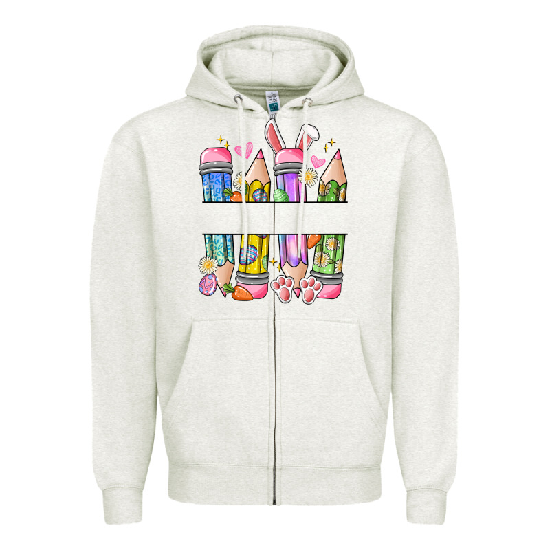 Easter Teacher Pencils Zipper Hoodie by Artiststas | Teevron