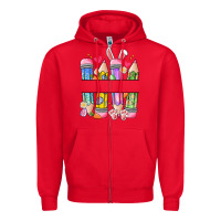Red easter teacher pencils Zipper Hoodie - Artiststas