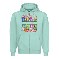 Seafoam easter teacher pencils Zipper Hoodie - Artiststas