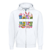 White easter teacher pencils Zipper Hoodie - Artiststas