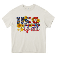 Cream usa y all Heavy Core Tee - HRA Design Shop