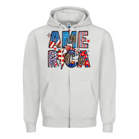 Dove Grey america 4th of july Zipper Hoodie - Artiststas