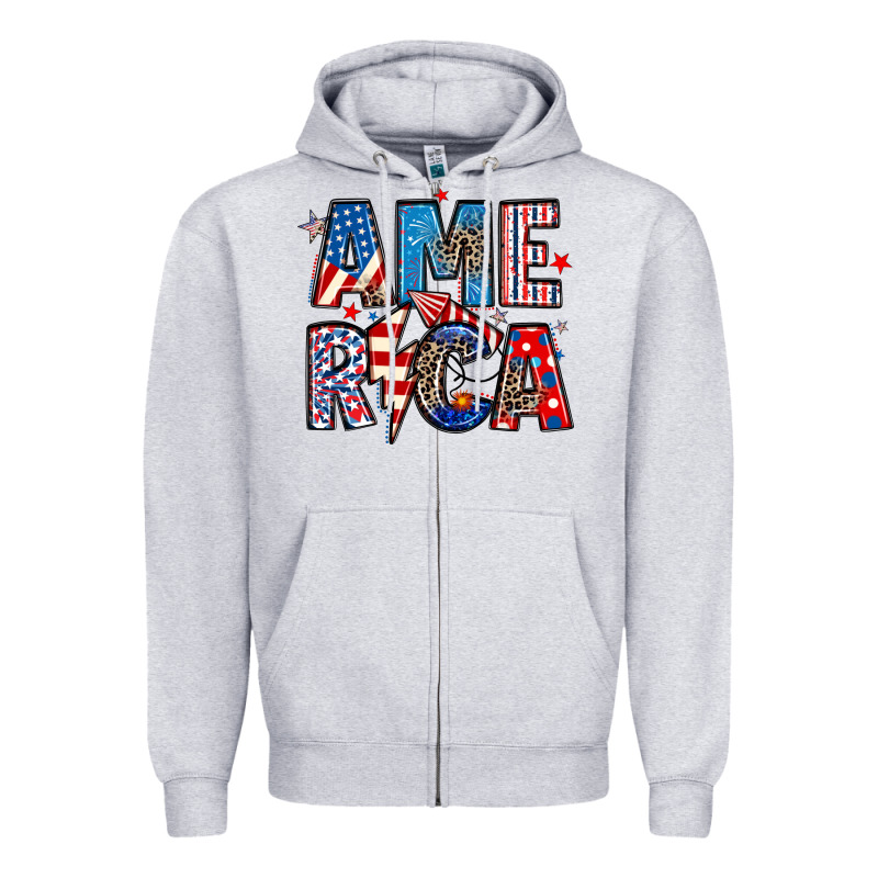 America 4th Of July Zipper Hoodie by Artiststas | Teevron