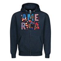 Navy america 4th of july Zipper Hoodie - Artiststas