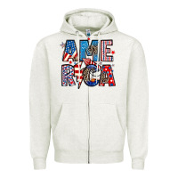 Oatmeal Heather america 4th of july Zipper Hoodie - Artiststas