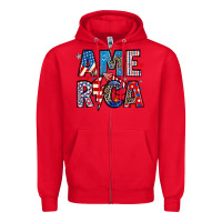Red america 4th of july Zipper Hoodie - Artiststas
