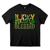 Black Lucky and blessed st. patricks day Heavy Core Tee - Neo Western