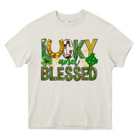 Cream Lucky and blessed st. patricks day Heavy Core Tee - Neo Western