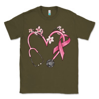 Army Green stethoscope nurse medical breast cancer awareness Classic Tee - MaliasSmallBusiness