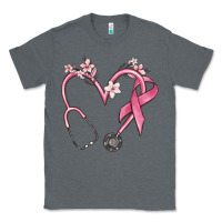 Charcoal Heather stethoscope nurse medical breast cancer awareness Classic Tee - MaliasSmallBusiness