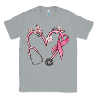 Heather Grey stethoscope nurse medical breast cancer awareness Classic Tee - MaliasSmallBusiness