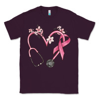 Plum stethoscope nurse medical breast cancer awareness Classic Tee - MaliasSmallBusiness
