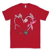 Red stethoscope nurse medical breast cancer awareness Classic Tee - MaliasSmallBusiness