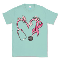 Seafoam stethoscope nurse medical breast cancer awareness Classic Tee - MaliasSmallBusiness