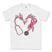 White stethoscope nurse medical breast cancer awareness Classic Tee - MaliasSmallBusiness
