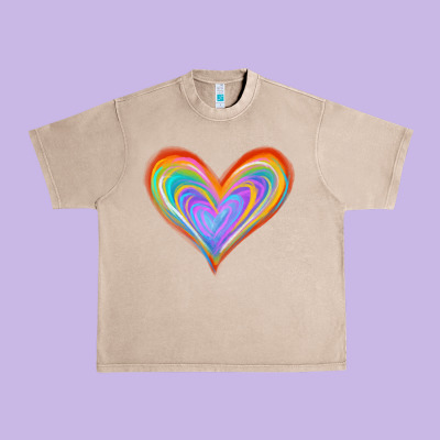Watercolor Pride Heart Urban Heavy Tee Designed By Jasminsmagicworld
