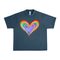 Midnight Navy Watercolor Pride Heart Urban Heavy Tee - Jasminsmagicworld