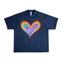 Navy Watercolor Pride Heart Urban Heavy Tee - Jasminsmagicworld