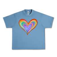 Pebble Blue Watercolor Pride Heart Urban Heavy Tee - Jasminsmagicworld