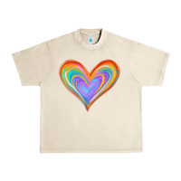 Sandshell Watercolor Pride Heart Urban Heavy Tee - Jasminsmagicworld