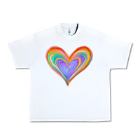 White Watercolor Pride Heart Urban Heavy Tee - Jasminsmagicworld