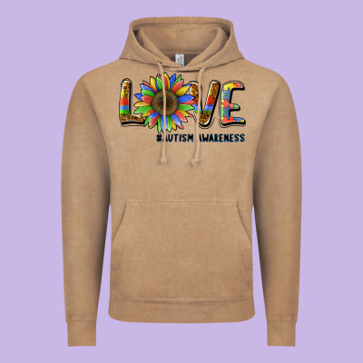 Love Sunflower Autism Awareness Vintage Hoodie Designed By Barkaloodesign