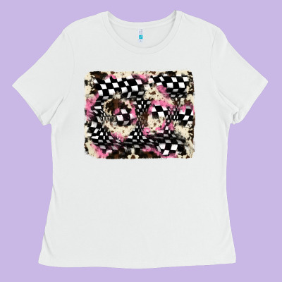 Cowhide Racing Backgraund Ladies Tee Designed By Jahusdesignshop