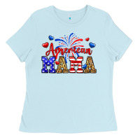 Baby Blue American mama Ladies Tee - Neo Western