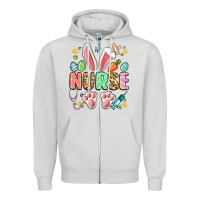 Dove Grey easter nurse bunny Zipper Hoodie - Artiststas
