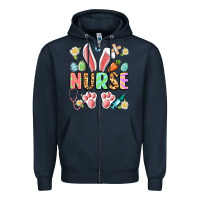Navy easter nurse bunny Zipper Hoodie - Artiststas